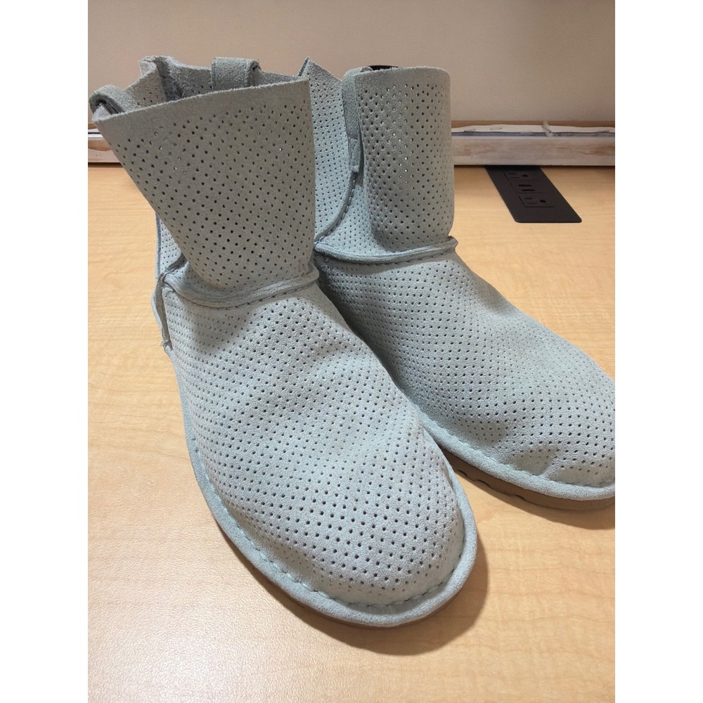 UGG Classic Unlined Perforated Suede Ankle Boots Light Blue 1016852 Mens 7